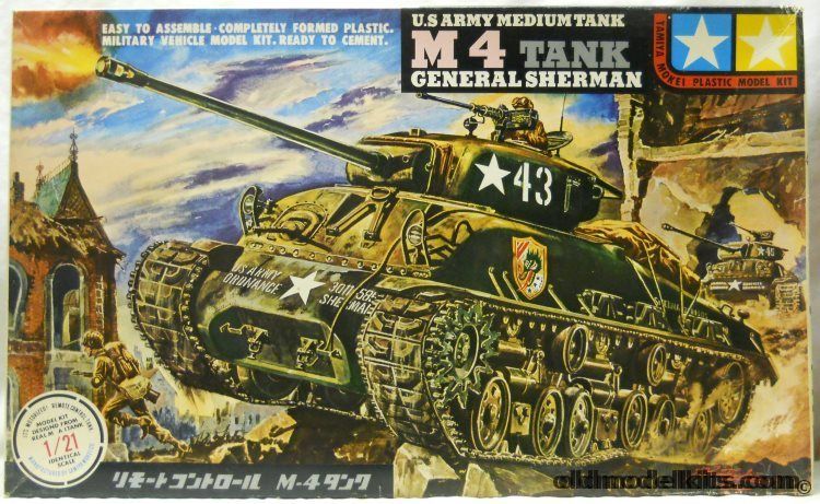 Tamiya 1/21 US Medium Tank M4 General Sherman Remote Control, DTW101-1498 plastic model kit